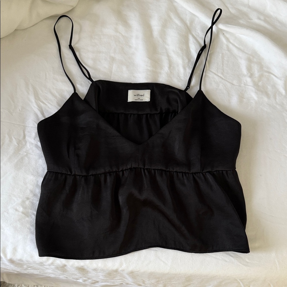 Aritzia Wilfred Elegant Black Camisole